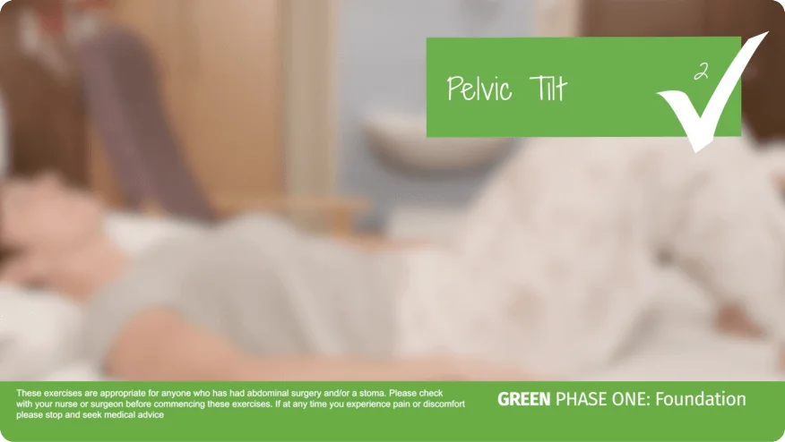 A video thumbnail of 'Green Phase One - Pelvic Tilt'